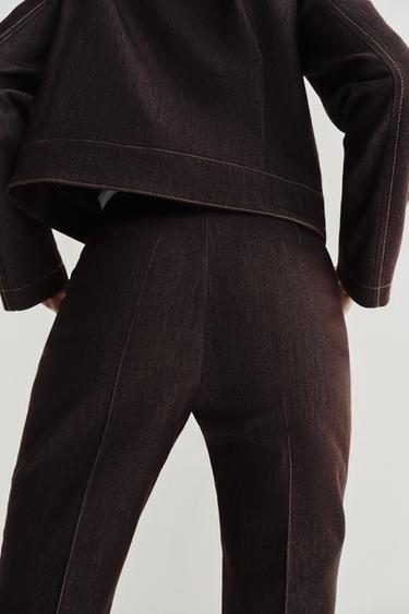 FLARE TROUSERS - Brown by Zara - Image 5