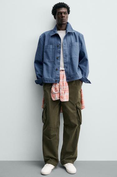 BLOUSON REGULAR FIT À POCHES - Bleu de Zara - Image 4