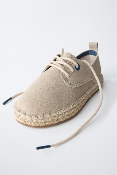 JUTE LEATHER DERBY SHOES - LIMITED EDITION - Stone Grey by Zara - Image 2