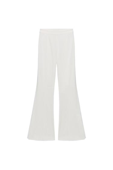 ZW COLLECTION FLARED TROUSERS WITH VENTS - Oyster-white by Zara
