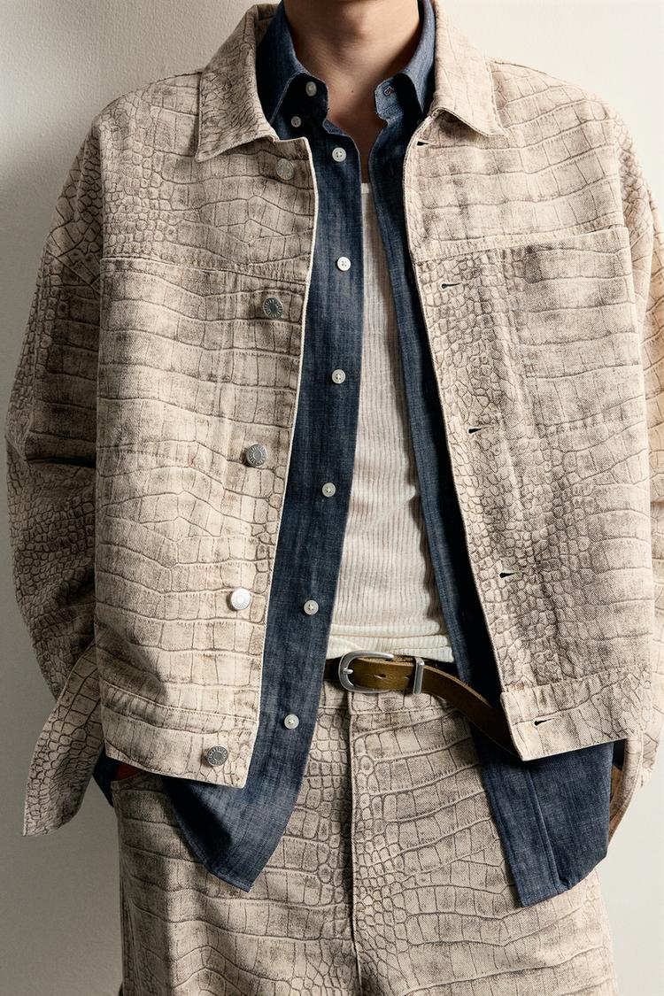 Chaqueta de corte relajado con estampado animal 6