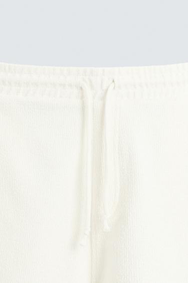 TEXTURE JOGGER BERMUDA SHORTS - Oyster-white by Zara - Image 7