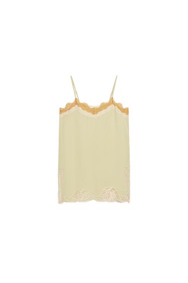 ZW COLLECTION LACE STRAP TOP - Lime by Zara