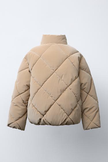 RUBBERISED PUFFER JACKET - Mid-camel by Zara