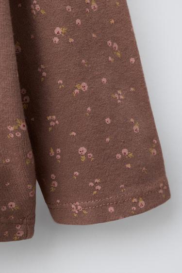FLORAL PRINT T-SHIRT - Brown by Zara - Image 3