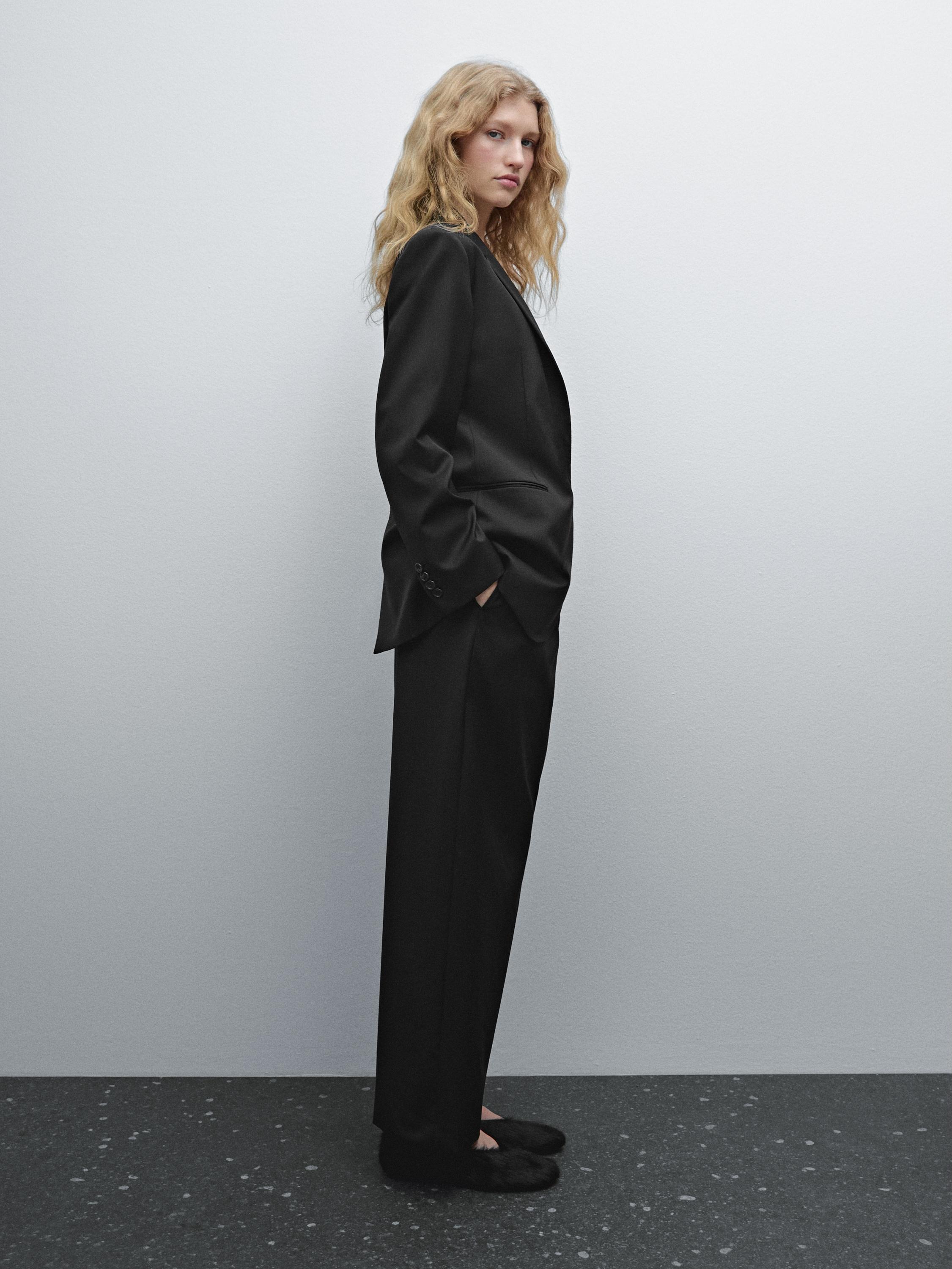 Relaxed fit cool wool trousers - Black | ZARA Canada Relaxed fit cool wool trousers - Black | ZARA Canada