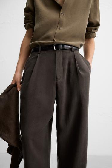 FLOWING PLEATED TROUSERS - Chocolate by Zara - Image 5