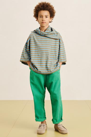 Zara STRIPED T-SHIRT - Light blue - Image 0