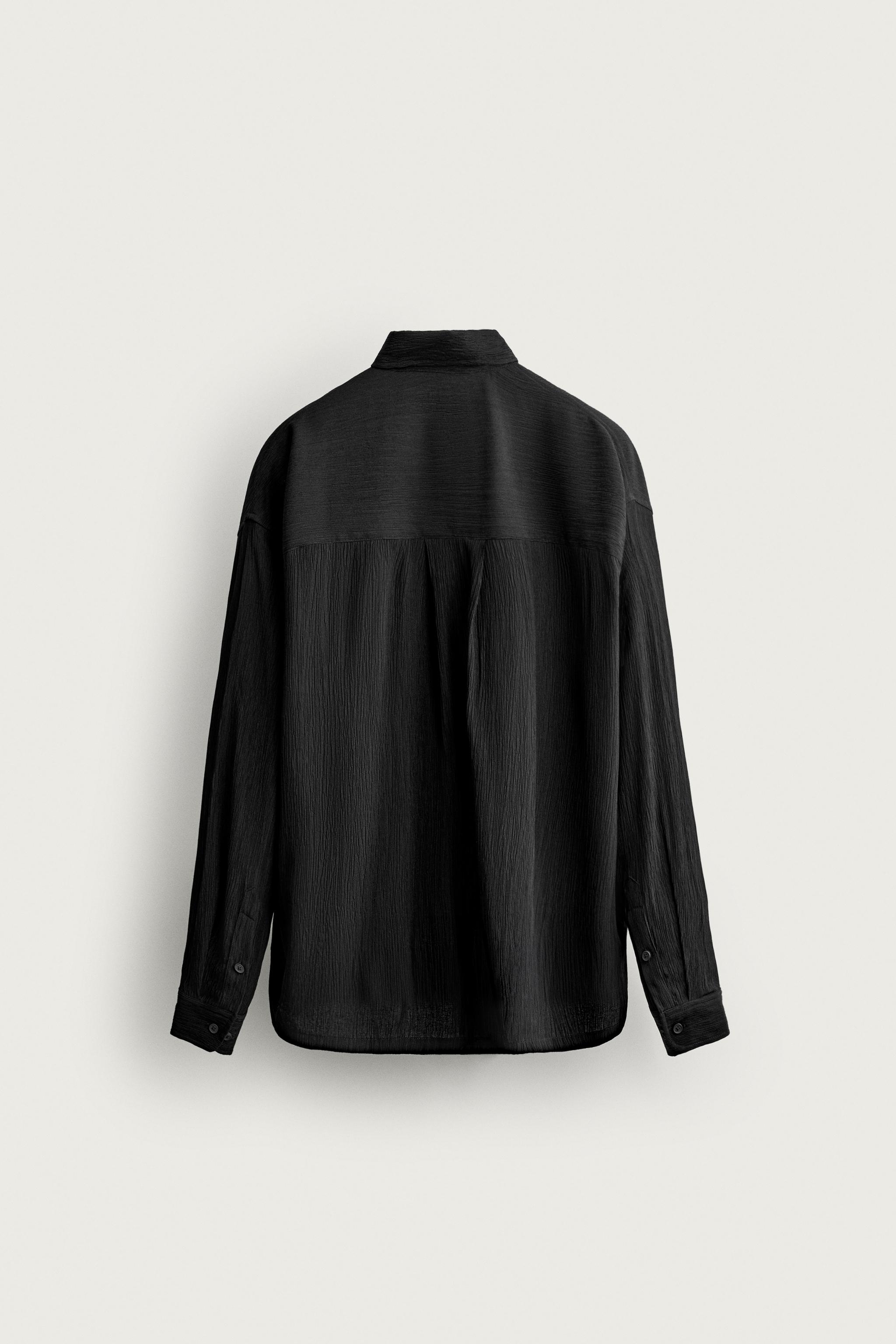 Zara KABARTMALI RELAXED FIT İNCE CEKET görsel 7