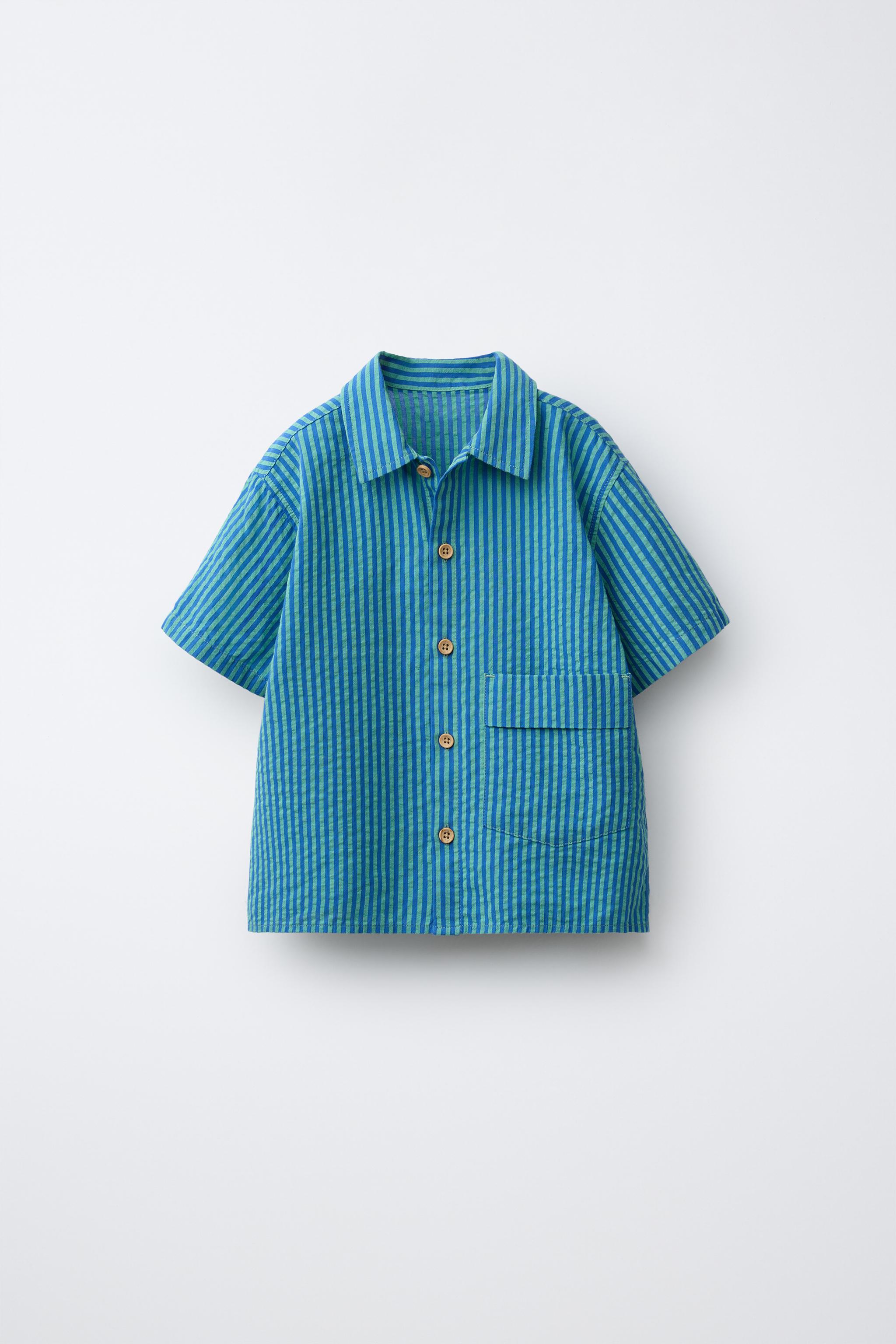 Zara SEERSUCKER STRIPED SHIRT