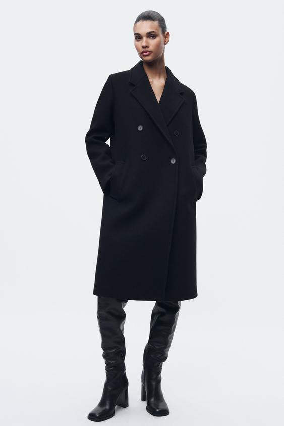 Shop ZARA Women's Black Coats