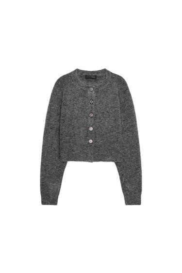 SOFT KNIT CARDIGAN - Mid-grey by Zara