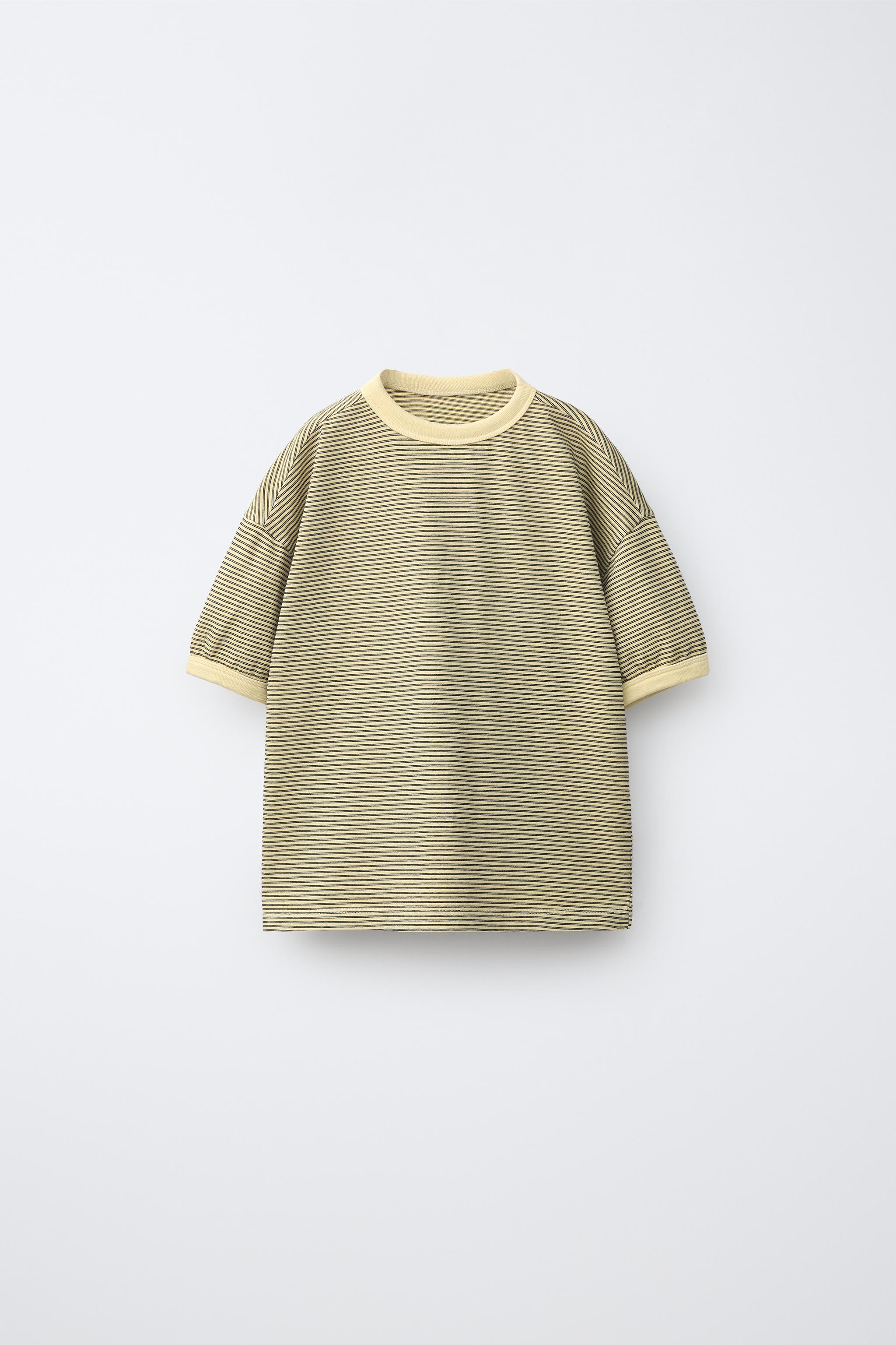 ストライプ柄Tシャツ - イエロー | ZARA Japan / 日本