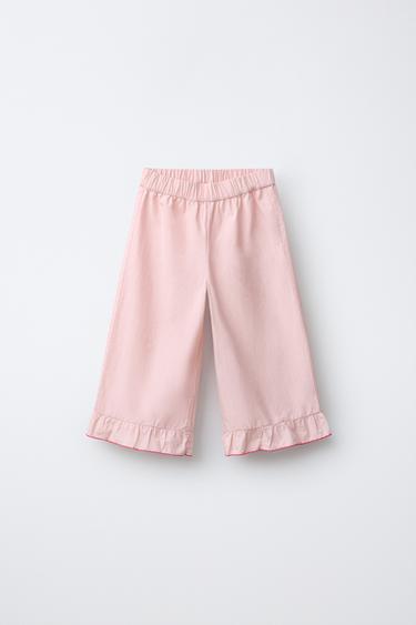 БРЮКИ-КЮЛОТЫ ИЗ ПОПЛИНА — РОЗОВЫЙ от Zara