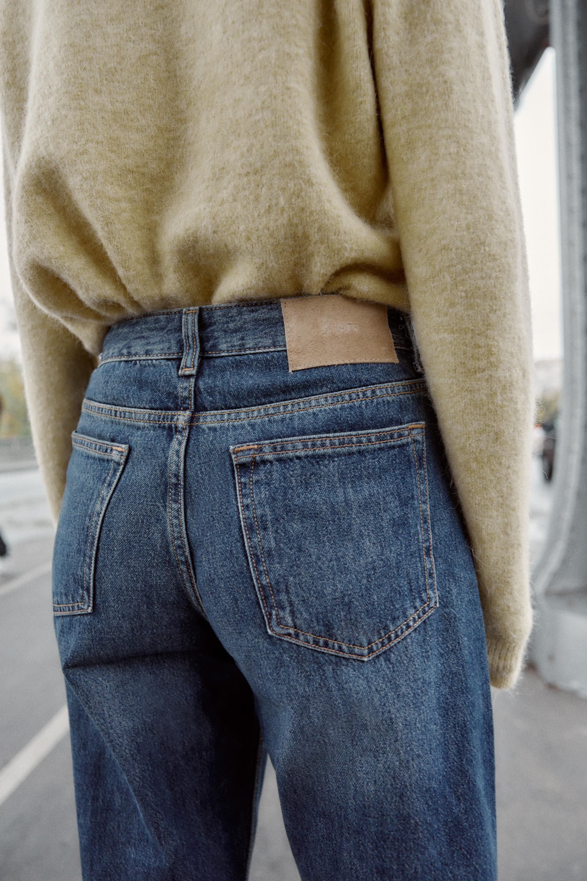 りつか Z1975 ハイウエスト クロップド丈 ワイドレッグデニムパンツ