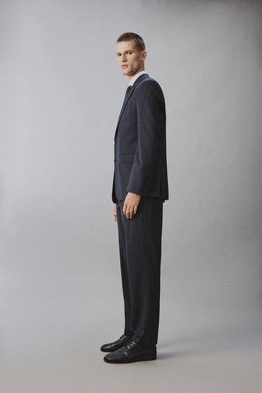 REGULAR FIT CHECK SUIT BLAZER - Dark navy by Zara - Image 3