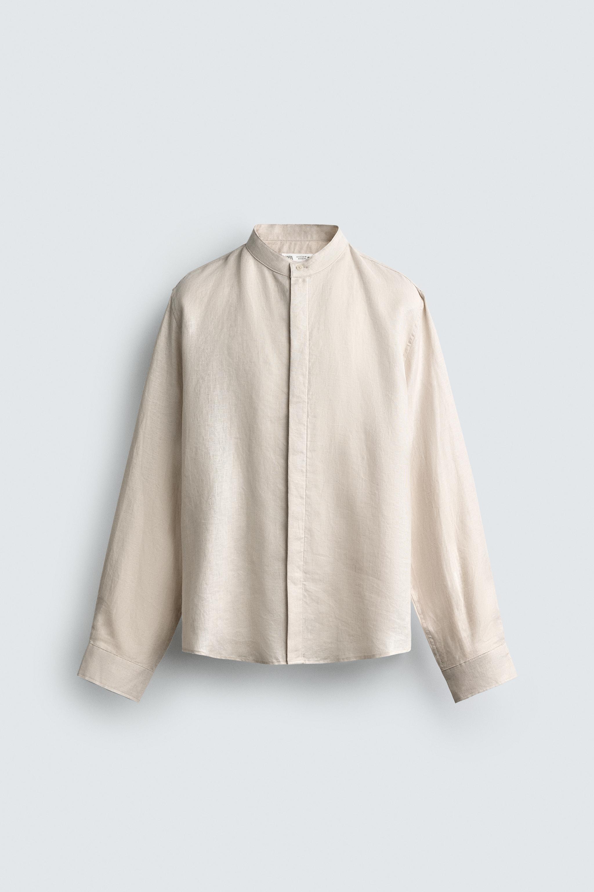 100%リネン リラックスフィットシャツ - ライトベージュ | ZARA Japan