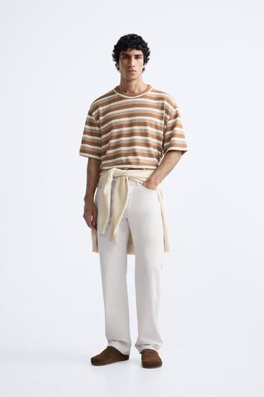 TEXTURED STRIPED T-SHIRT - Stripes by Zara