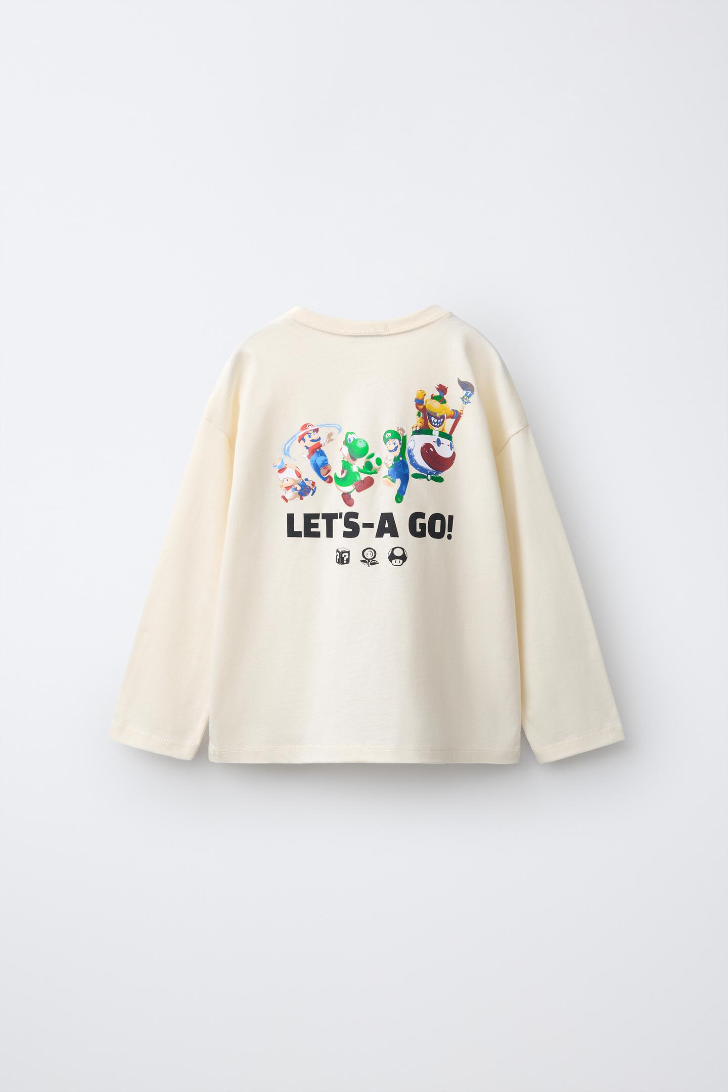 Детская футболка Zara Mario Bros.™ © Nintendo Print, цвет: Экрю — фото 2