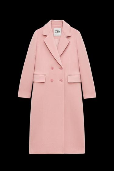 ZW COLLECTION DOUBLE-BREASTED WOOL-BLEND COAT - Pastel pink by Zara - Image 0