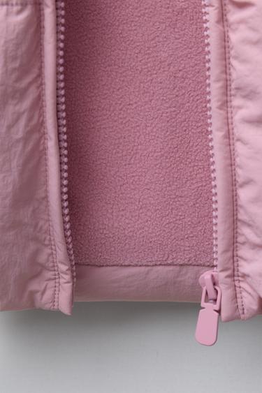 VESTE REMBOURRÉE À CAPUCHE DÉPERLANTE - Rose de Zara - Image 7