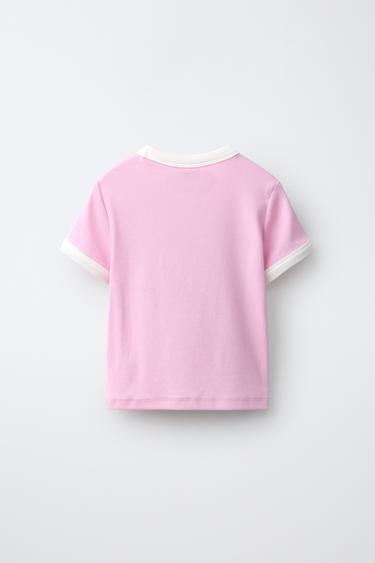 SOCCER PRINT T-SHIRT — Pink 2