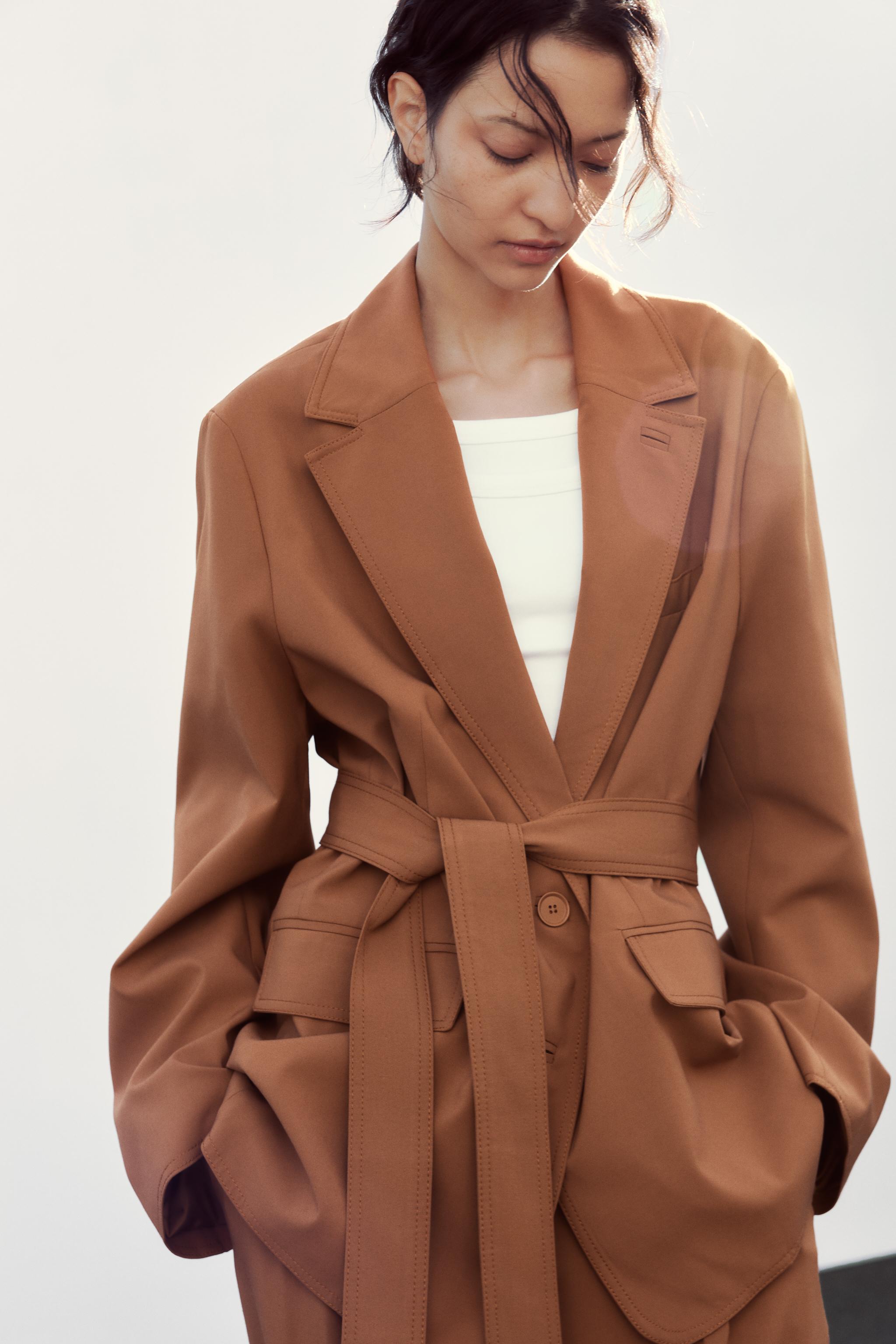 ZARA ザラ ベルト付オーバーサイズブレザー ベルト オーバーサイズブレザー - キャラメル | ZARA Japan / 日本
