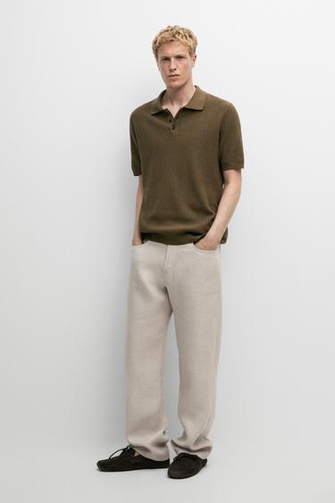 Jersey polo punto textura 100% algodón -  de Zara