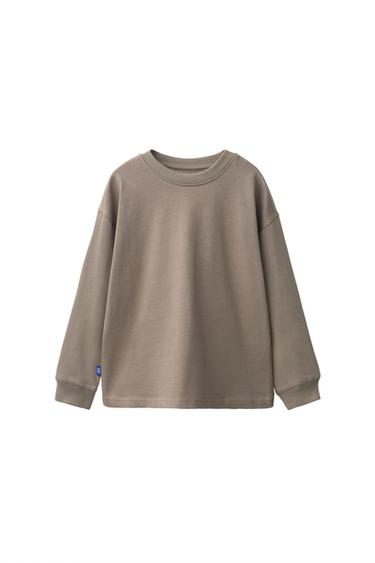 ФУТБОЛКА ИЗ ПЛОТНОГО ХЛОПКА — Песочный/Коричневый от Zara
