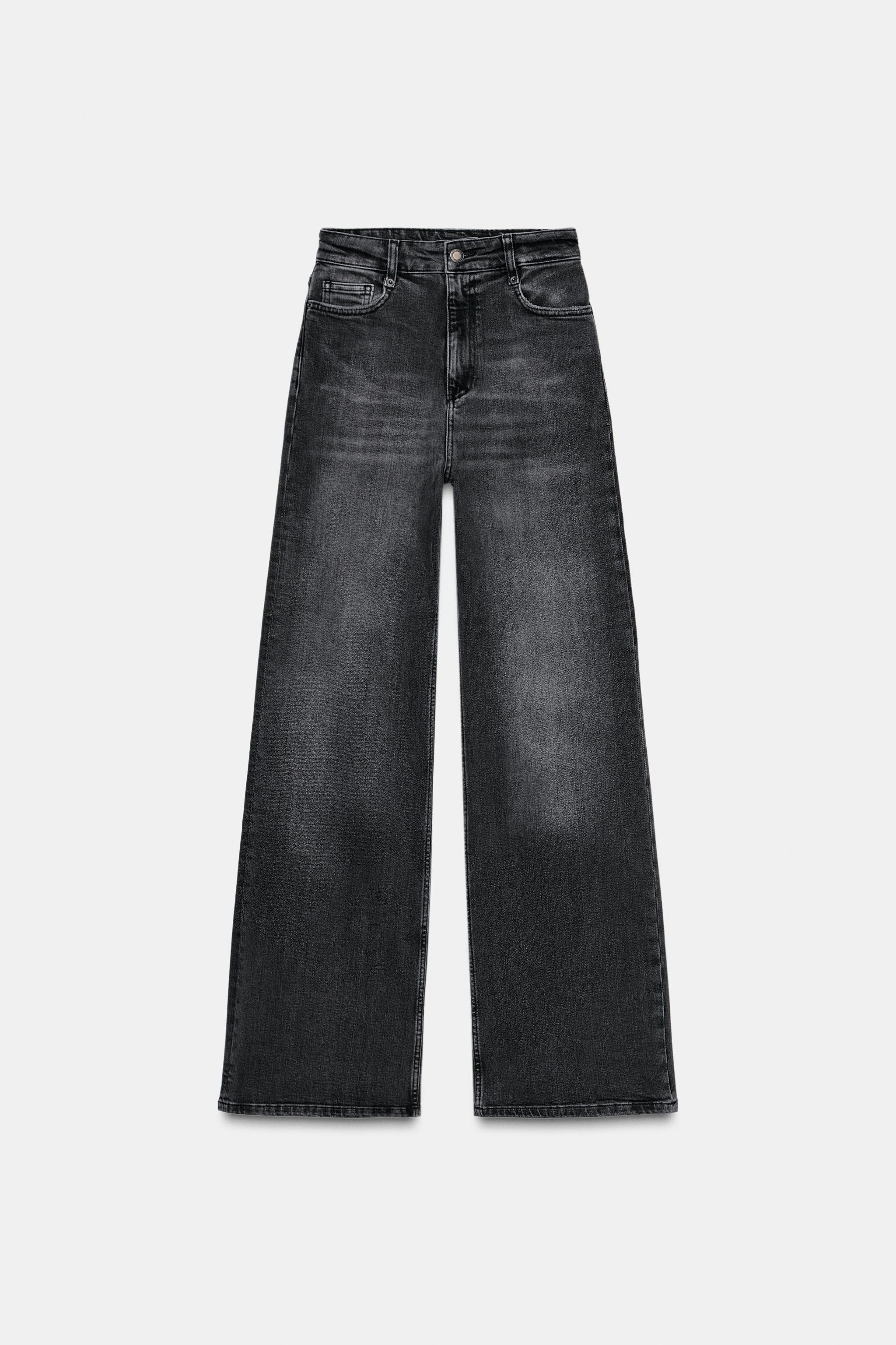 ZW COLLECTION ワイドレッグハイウエストデニムパンツ - ブルー | ZARA