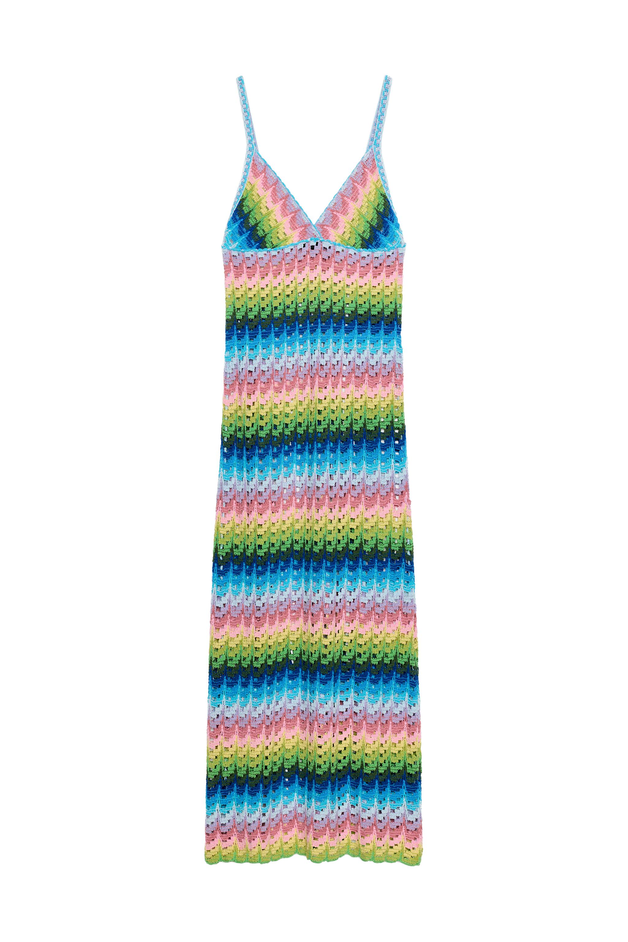 LONG KNIT STRAP DRESS - Bluish | ZARA United States