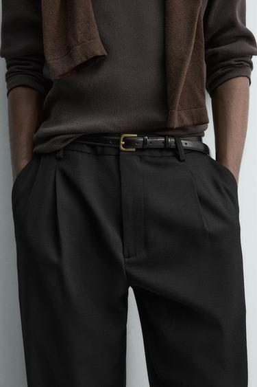 PANTALON AVEC LAINE À PLIS - Noir de Zara - Image 4