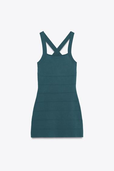 CROSS-STRAP MINI DRESS - Duck blue by Zara - Image 0
