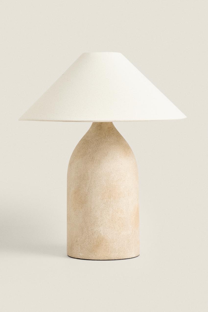 GROSSE KERAMIK TISCHLAMPE - Cremefarben