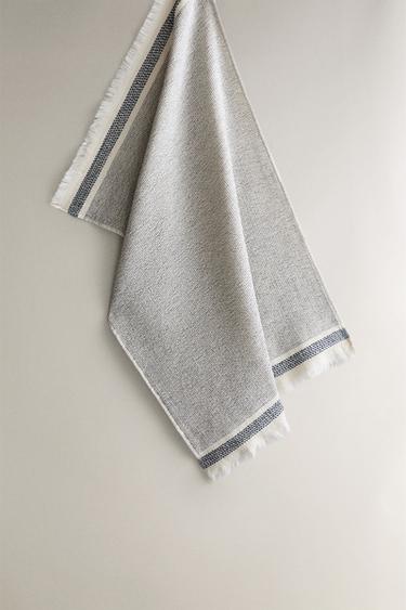 CONTRAST COTTON TERRYCLOTH TEA TOWEL - Blue by Zara - Image 0