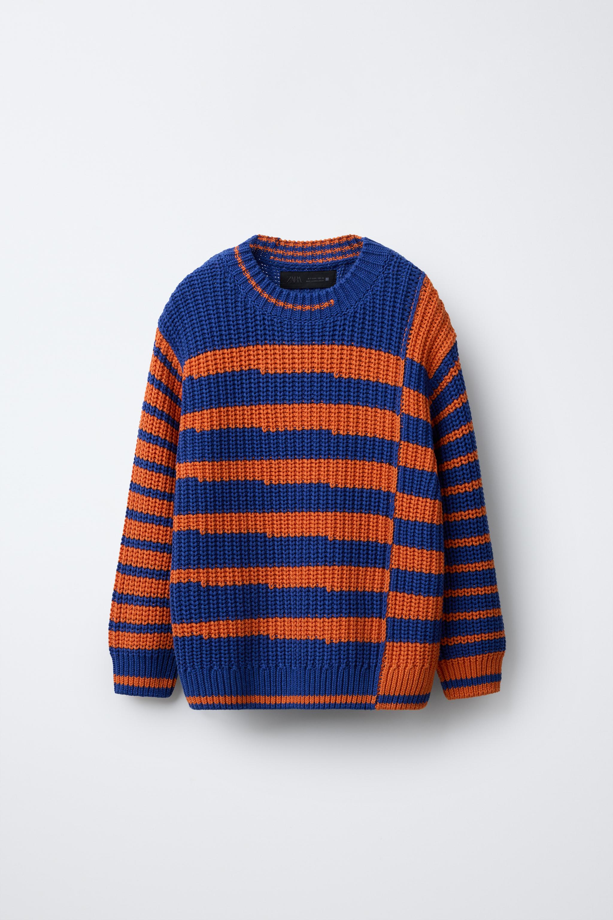 PULL EN GROSSE MAILLE À RAYURES