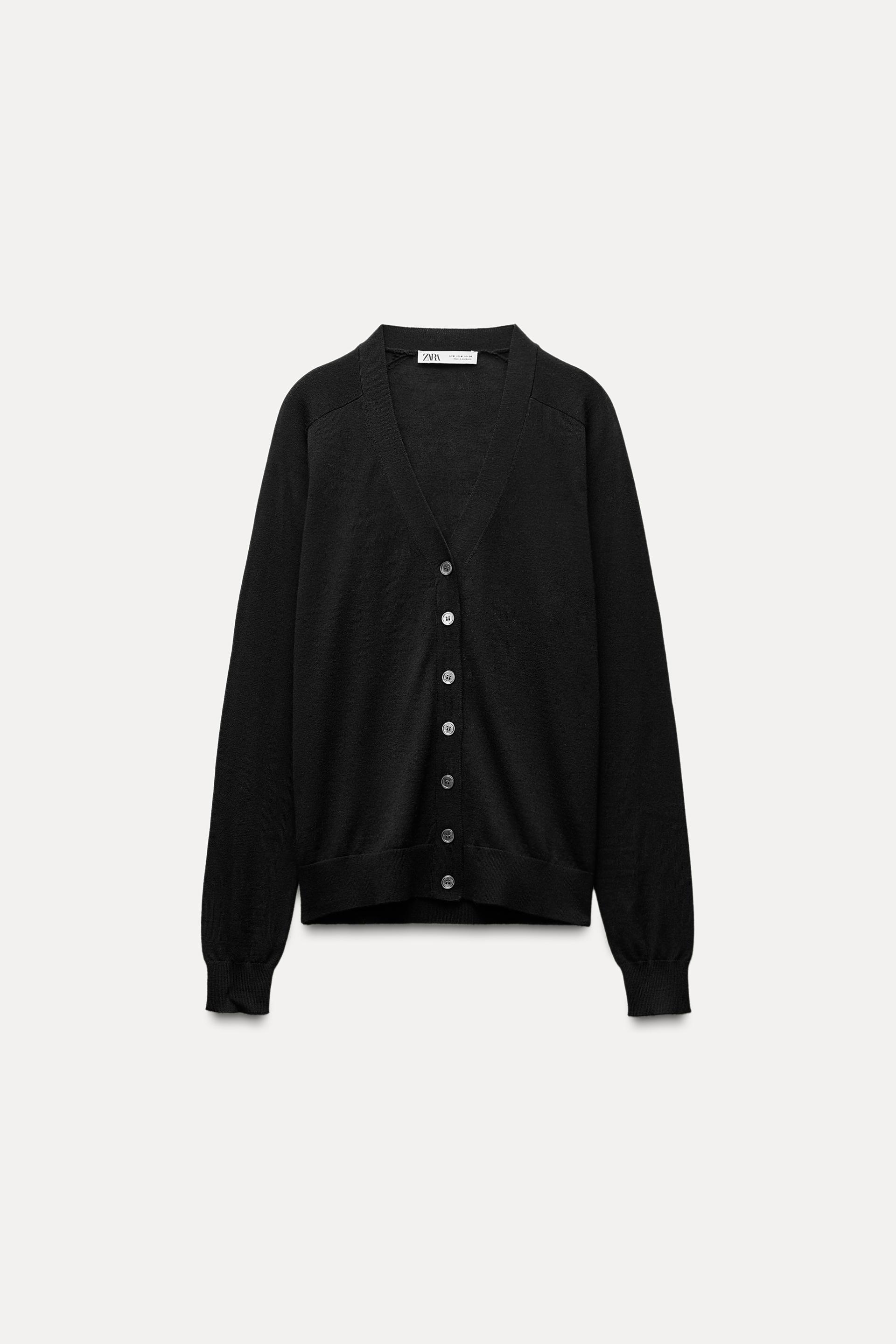 人気 zara カーディガン 黒