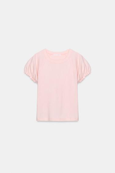 ボリュームラスティックTシャツチョークピンクZaraのボリュームラスティックTシャツ - チョークピンク 