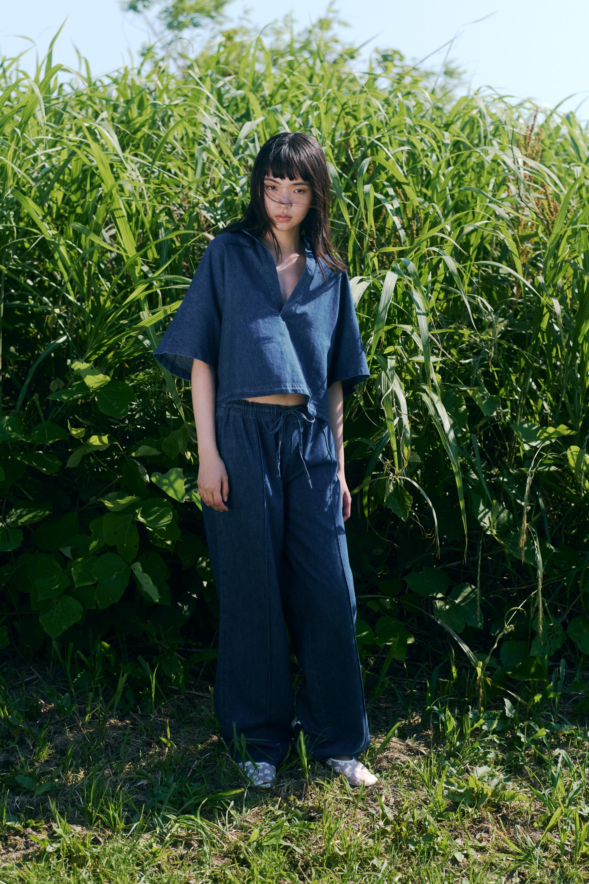 TRFデニムシャツ - ダークインディゴブルー | ZARA Japan / 日本