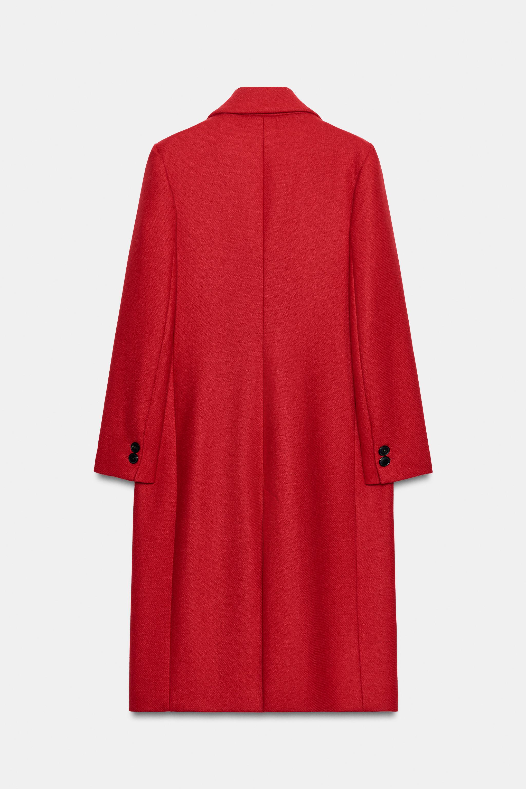 MANTEAU LONG AVEC LAINE ET ÉPAULETTES
