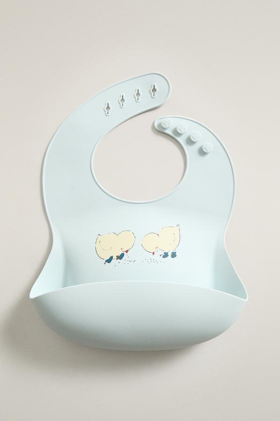 CHILDREN'S CHICK SILICONE BIB - أزرق الخاص بـ Zara - صورة 0