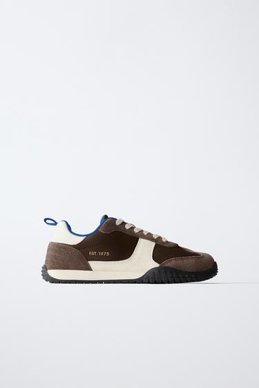 Zara COMBINED SNEAKERS - Brown