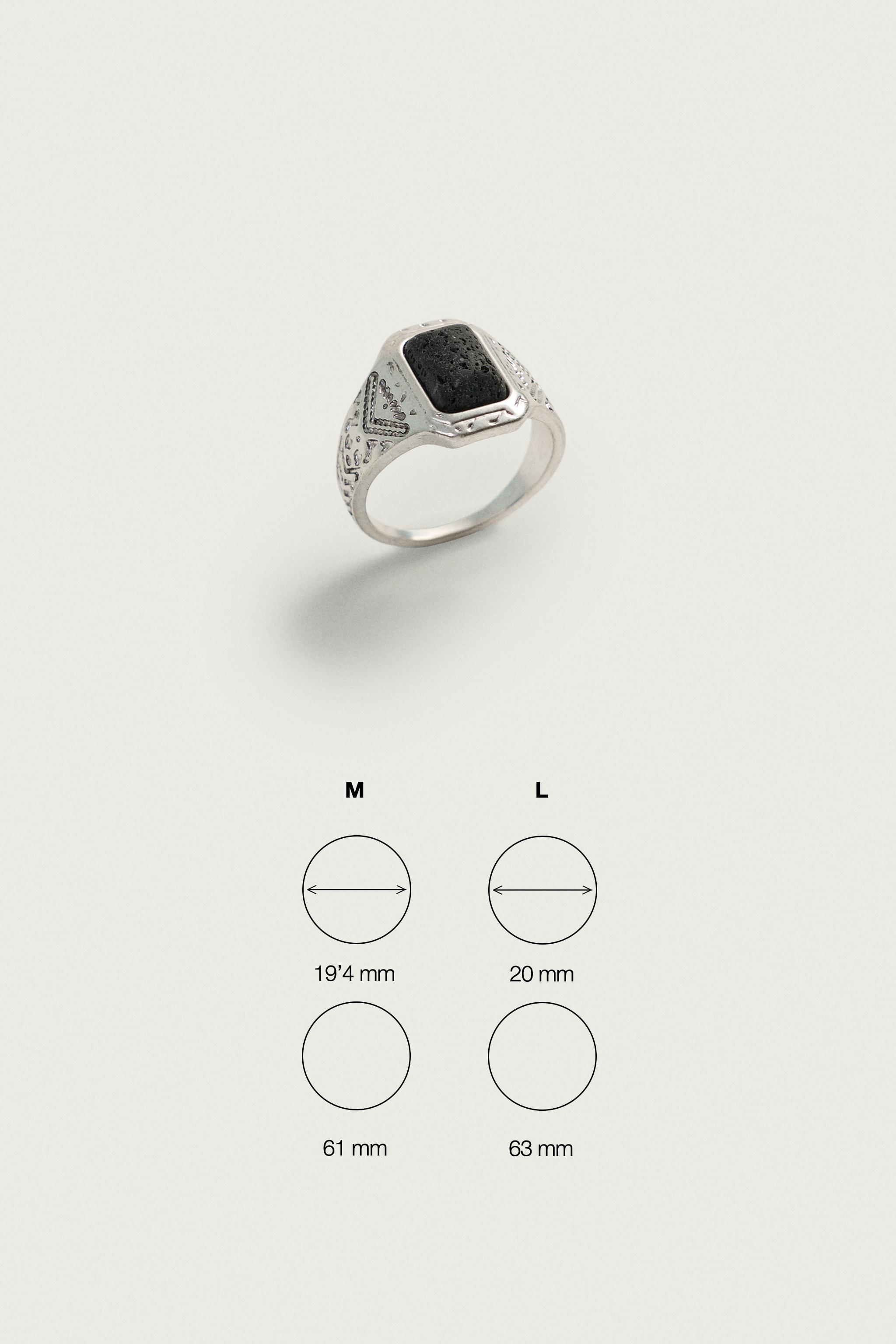 Мужские аксессуары Zara EMBOSSED SIGNET RING — фото 6