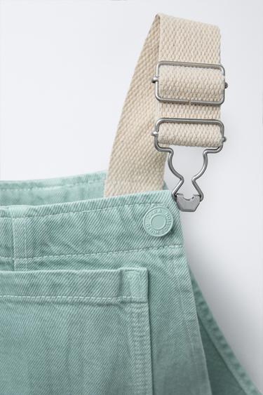 TWILL SHORT DUNGAREES - Aquamarine by Zara