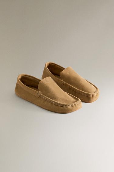 MOCASSINS CROÛTE DE CUIR - Beige de Zara - Image 2
