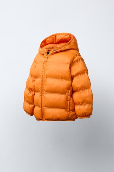 ULTRALIGHT HOODED PUFFER JACKET - Dark orange by Zara