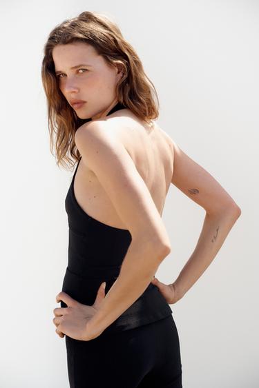 TOP HALTER STRETCH - Noir de Zara - Image 2