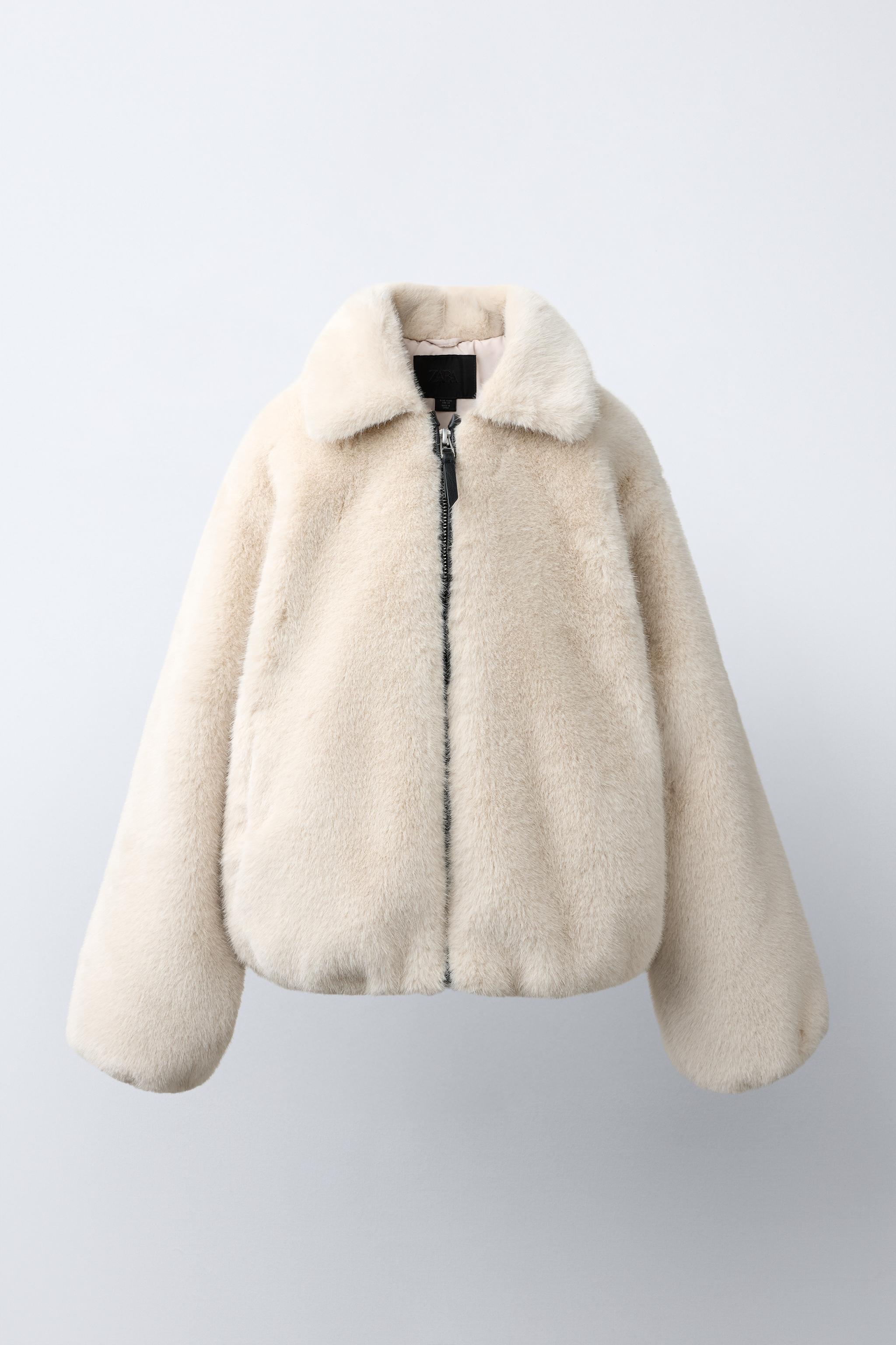 フェイクファー ジャケット - エクリュ | ZARA Japan / 日本