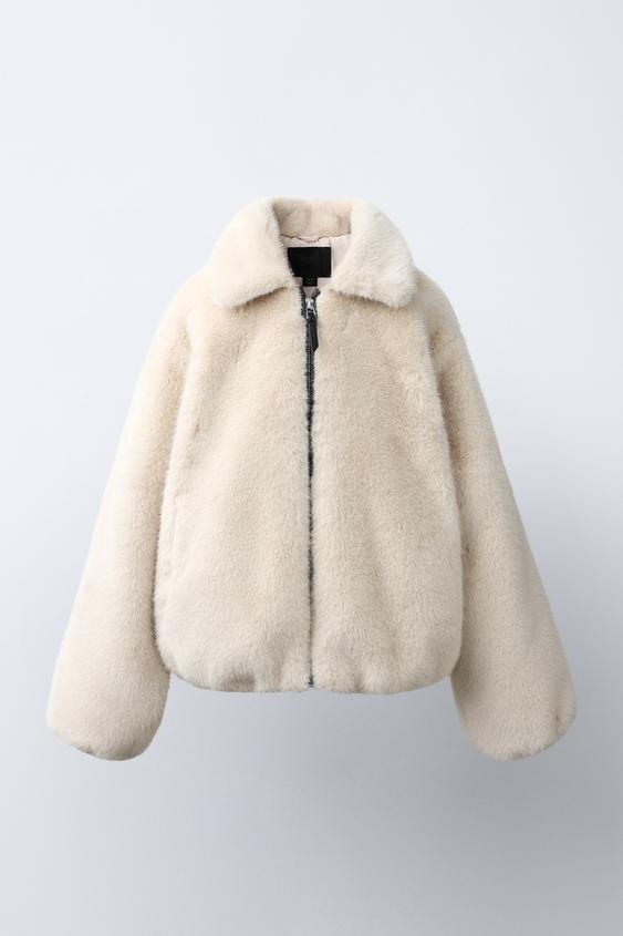 CAZADORA EFECTO PELO - Crudo de Zara - Imagen 0