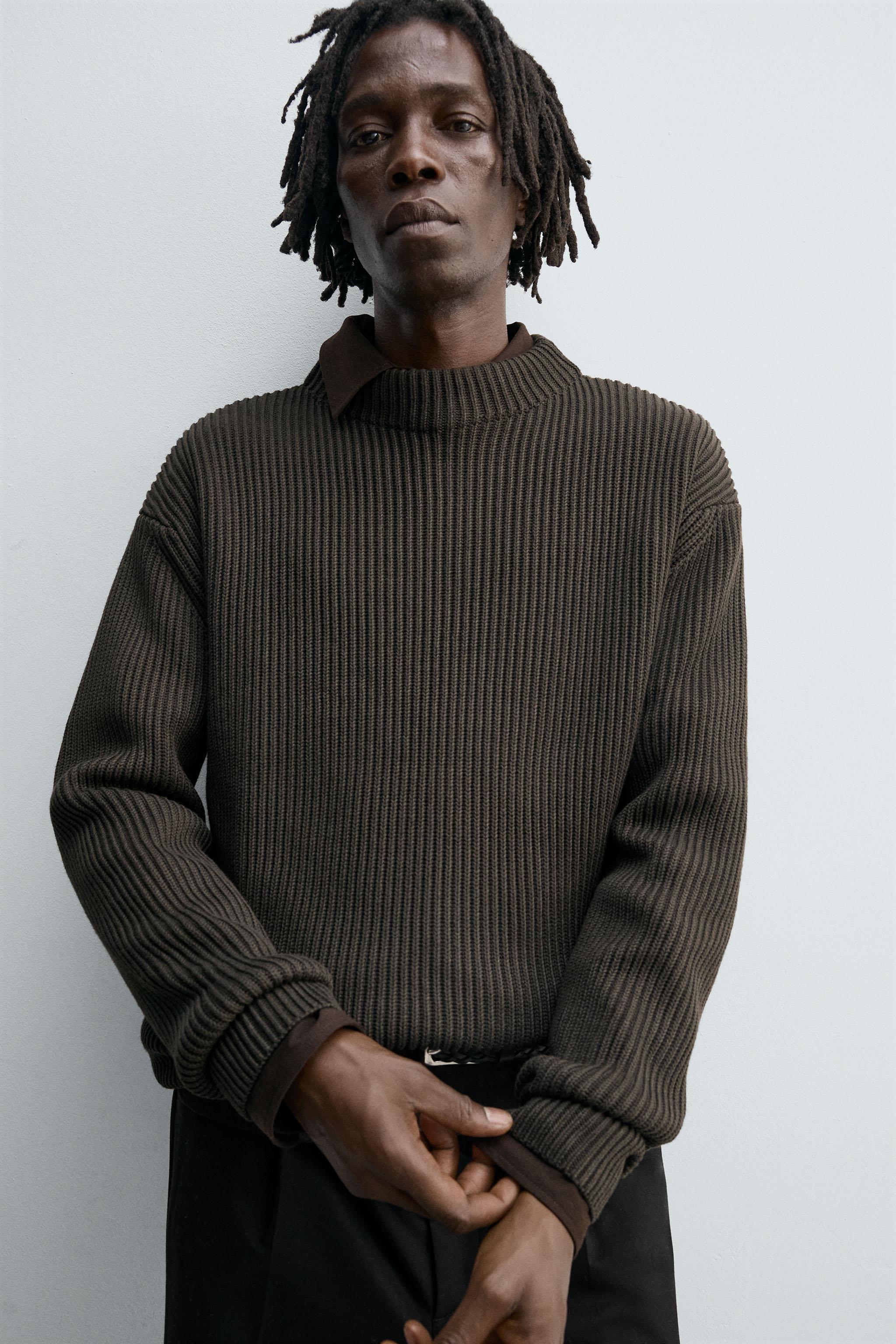 DİK YAKA KAZAK - Haki | ZARA Türkiye / Turkey